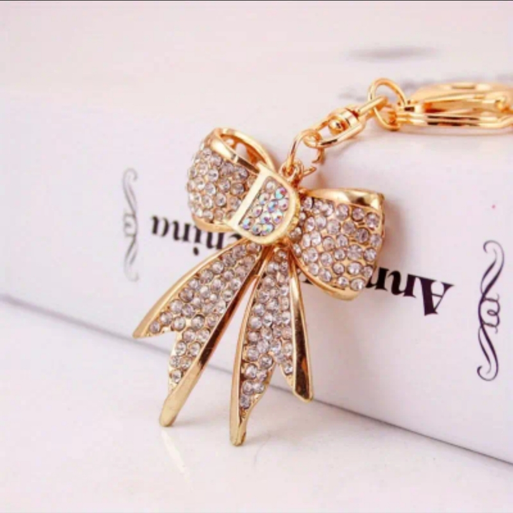 Crystal Bling Bow Charm NWT